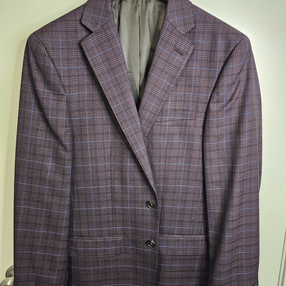 Men's Calvin Klein Purple Plaid Blazer 40s